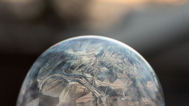Frozen soap bubbles. (Photo: Jamie Bradshaw){p}{/p}