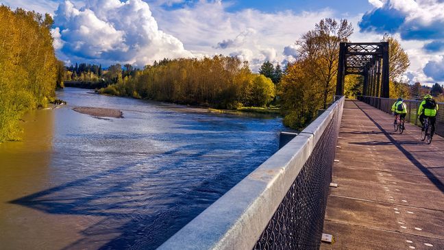 Fall bike ride on the Centennial Trail near Arlington. (Photo: Paul Harrett){p}{/p}