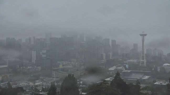 A cold front brings rain in late July to Seattle. (KOMO News)