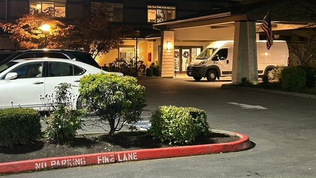 Investigators at the scene of a homicide at Sunrise Senior Living facility in Bellevue on Monday, Dec. 2, 2024. Police said an 87-year-old man stabbed his 86-year-old wife to death at the facility. (Photo: Ryan Simms, KOMO News)