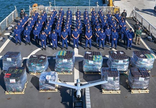 Image for story: Coast Guard seizes massive cocaine haul with partners in Pacific