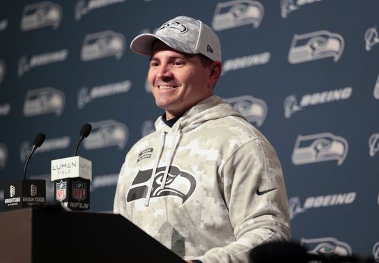 Image for story: Seahawks' Mike Macdonald trades playbook for parenting as he rushes to welcome 1st child