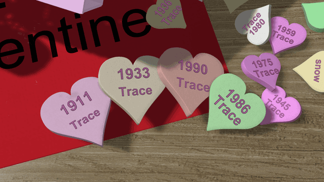 ConversationHeart Trace snow years ALMANAC